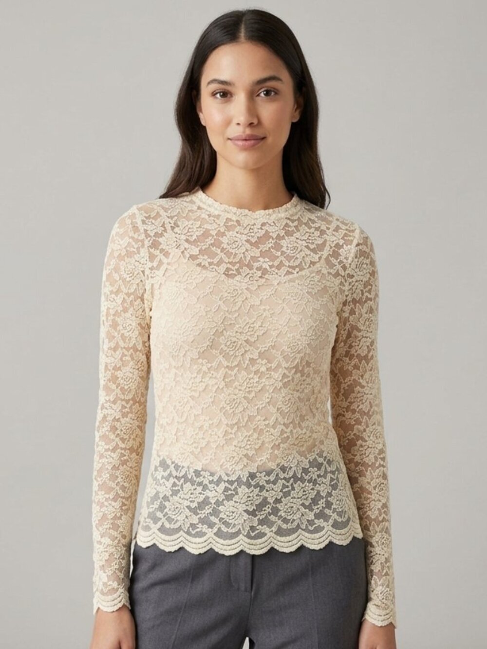 ⭐️ 5 for 20$! ⭐️ Ardene Cream Floral Lace Top